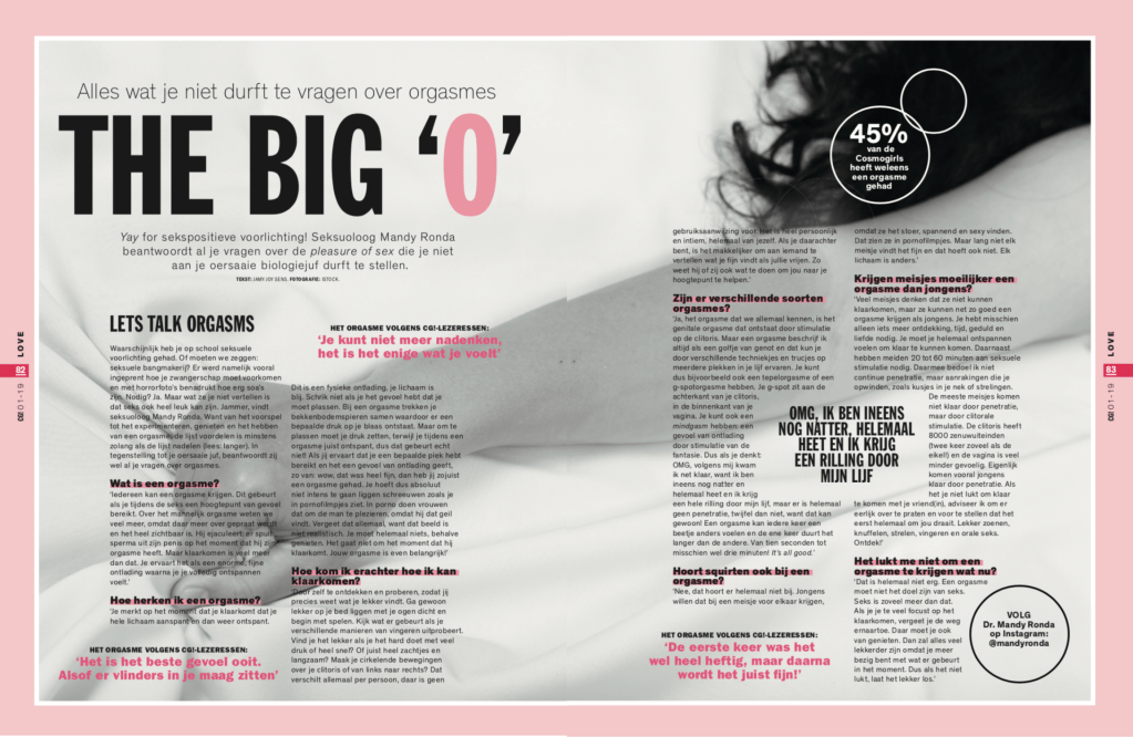 Orgasme cosmogirl magazine journalist seks liefde clitoris